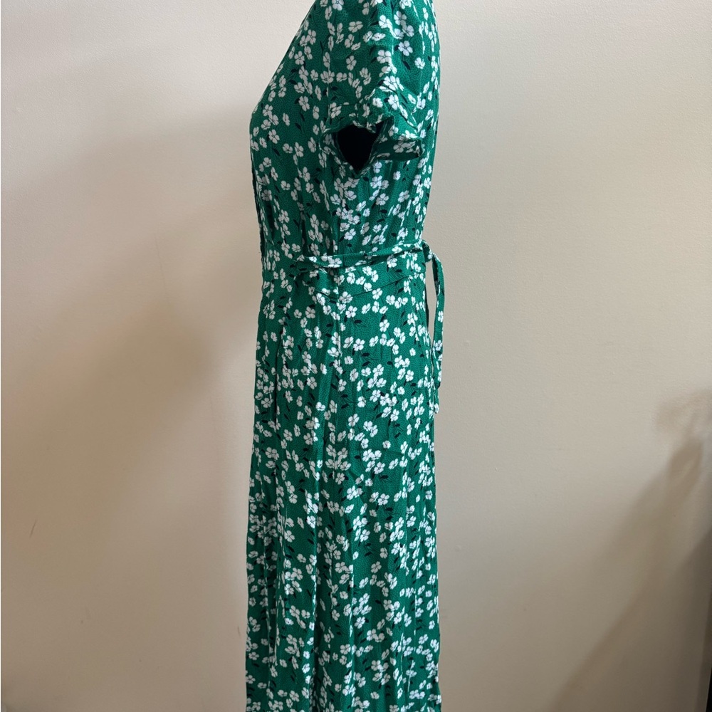 LOFT Green Floral Midi Dress - Picture 3 of 6